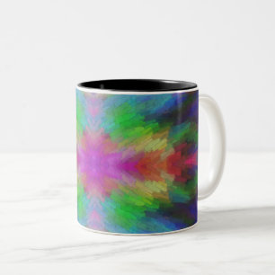 Farbenfroher Tie-Dye-Stil Kunst Zweifarbige Tasse