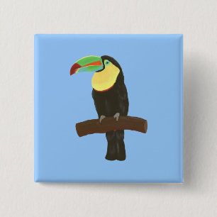 Farbenfroher Toucan Bird auf dem Zweig Button