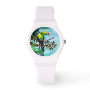 Farbenfroher Toucan Tropenwald Armbanduhr
