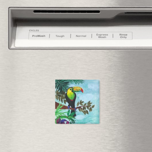 Farbenfroher Toucan Tropenwald Magnet (In Situ (Geschirrspüler))