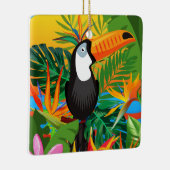 Farbenfroher Toucan Tropischer Dschungel Keramikornament (Rechts)