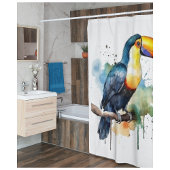 farbenfroher Toukan, der auf einem Ast sitzt Duschvorhang