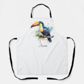 farbenfroher Toukan, der auf einem Ast sitzt Schürze (Vorderseite)