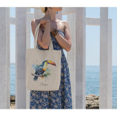 farbenfroher Toukan, der auf einem Ast sitzt Tragetasche