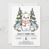 Farbenfroher, traumhafter Polar-Bär Digitaler Gebu Einladung (Vorderseite)