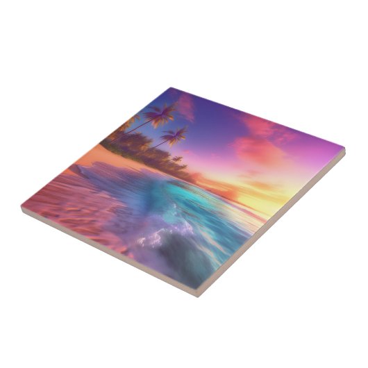 Farbenfroher Traumstrand Fliese (Seite)