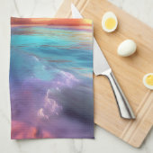 Farbenfroher Traumstrand Geschirrtuch (Viertel Falte)