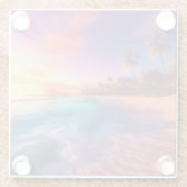 Farbenfroher Traumstrand Glasuntersetzer (Rückseite)