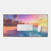 Farbenfroher Traumstrand Schreibtischunterlage (Tastatur & Maus)