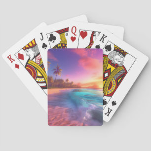 Farbenfroher Traumstrand Spielkarten