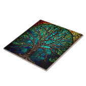Farbenfroher Tree of Life Keramik Tile Fliese (Seite)