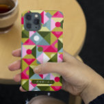 Farbenfroher Trendy Modern Girl Pattern Individuel Case-Mate iPhone 14 Pro Hülle<br><div class="desc">Der Personalisierte Smartphone iPhone Case mit seinem farbenfrohen,  trendigen Design in Rosa,  Grün und Blau zeichnet sich durch ein farbenfrohes geometrisches Muster aus. Der personalisierte Name der Smartphone-iPhone-Box in modernen Schrift-Typografie. Perfekt zum Geburtstag,  Weihnachten,  Muttertag,  Schwester,  beste Freundin und vieles mehr. Entworfen von © Evco Studio www.zazzle.com/store/evcostudio</div>