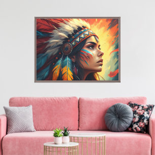Farbenfroher tribaler Geist Kunstprint Leinwanddruck