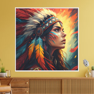 Farbenfroher tribaler Geist Kunstprint Leinwanddruck
