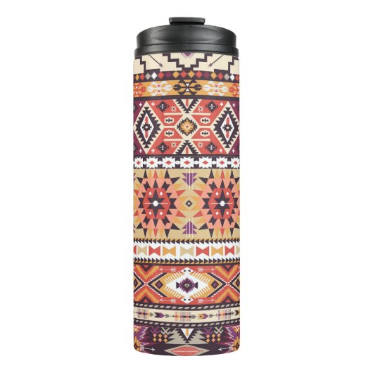 Farbenfroher tribaler Stil, lebendiges nahtloses M Thermosbecher (Vorderseite)
