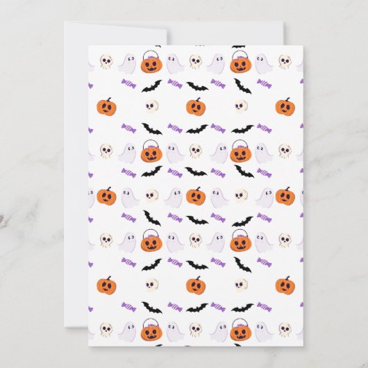 Farbenfroher Trick oder das Halloween-Party eines Einladung (Rückseite)