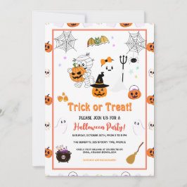 Farbenfroher Trick oder das Halloween-Party eines  Einladung