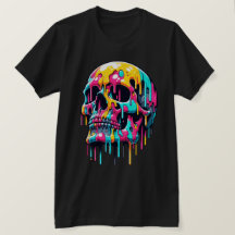 Farbenfroher Tropfkopf - Psychedelische Skull Art