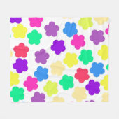 Farbenfroher tropischer Blumen Botanischer Frühlin Fleecedecke (Vorderseite (Horizontal))