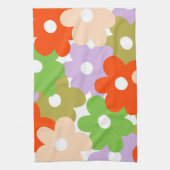 Farbenfroher tropischer Blumen Botanischer Frühlin Geschirrtuch (Vertikal)