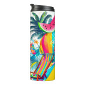 Farbenfroher tropischer Sommer-Individuelle Name Thermosbecher (Nach rechts gedreht)