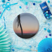 Farbenfroher tropischer Sonnenuntergang auf Papier Pappteller (Party)