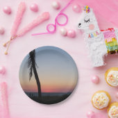 Farbenfroher tropischer Sonnenuntergang auf Papier Pappteller (Party)