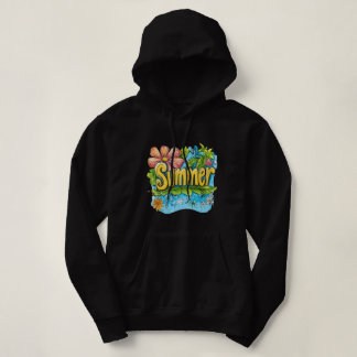 Farbenfroher tropischer "Summer" Grafik-T - Shirt