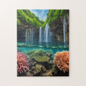 Farbenfroher tropischer Wasserfall Puzzle (Vertikal)