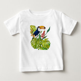 Farbenfroher Tukan Aquarell Tropenvogel Baby T-shirt