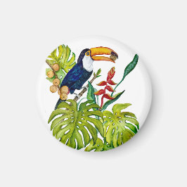 Farbenfroher Tukan Aquarell Tropenvogel Magnet
