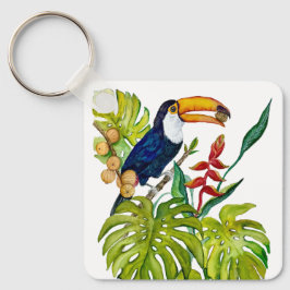 Farbenfroher Tukan Aquarell Tropenvogel Schlüsselanhänger