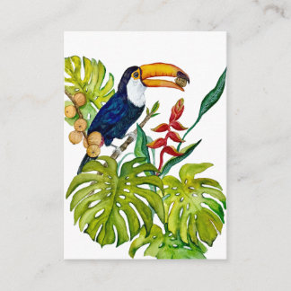 Farbenfroher Tukan Aquarell Tropischer Vogel Begleitkarte