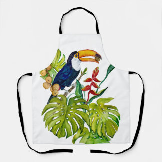 Farbenfroher Tukan Aquarell Tropischer Vogel Schürze