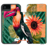 Farbenfroher Tukan im Dschungel Incipio iPhone Geldbeutel-Hülle (Folio Geöffnet)