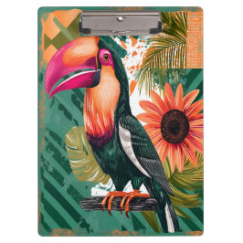 Farbenfroher Tukan im Dschungel Klemmbrett