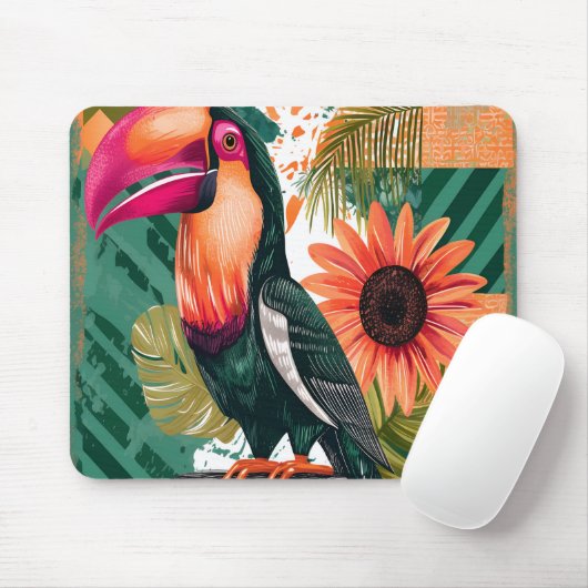 Farbenfroher Tukan im Dschungel Mousepad (Mit Mouse)