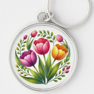 Farbenfroher Tulip-Schlüsselanhänger - Whimsisches Schlüsselanhänger