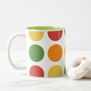 Farbenfroher Tupfen Zweifarbige Tasse