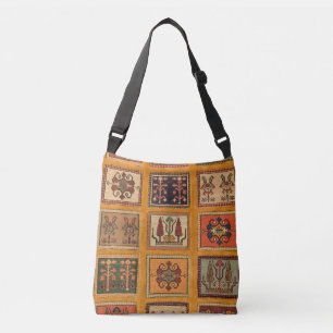 Farbenfroher türkischer antiker Kilim  Tragetaschen Mit Langen Trägern