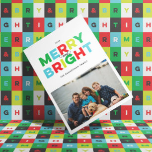 Farbenfroher Typ Meran und Helle Flat Holiday Card Feiertagskarte