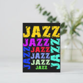 Farbenfroher und cooler Jazz Postkarte (Stehend Vorderseite)
