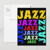Farbenfroher und cooler Jazz Postkarte (Vorne/Hinten)