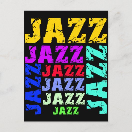 Farbenfroher und cooler Jazz Postkarte (Vorderseite)