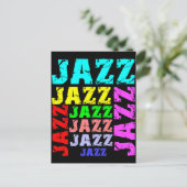 Farbenfroher und cooler Jazz Postkarte (Stehend Vorderseite)