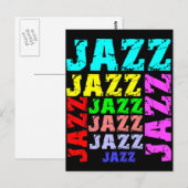 Farbenfroher und cooler Jazz Postkarte (Vorne/Hinten)