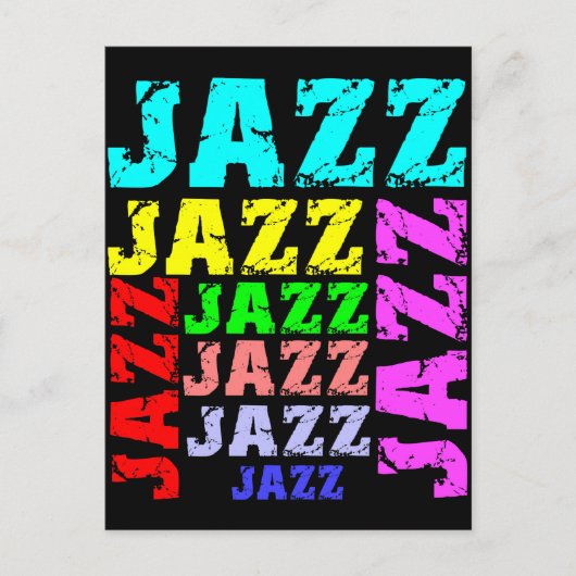 Farbenfroher und cooler Jazz Postkarte (Vorderseite)