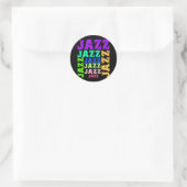 Farbenfroher und cooler Jazz Runder Aufkleber (Tasche)