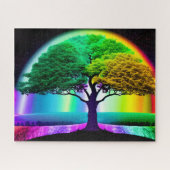 Farbenfroher und fröhlicher Regenbogenbaum des Leb Puzzle (Horizontal)
