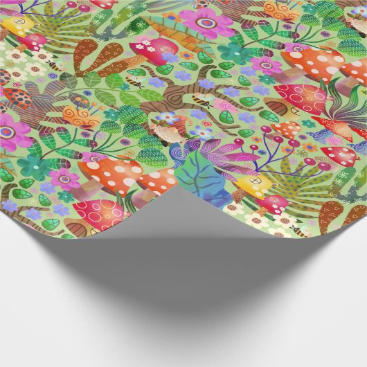Farbenfroher und heller bezauberter Wald Geschenkpapier (Ecke)